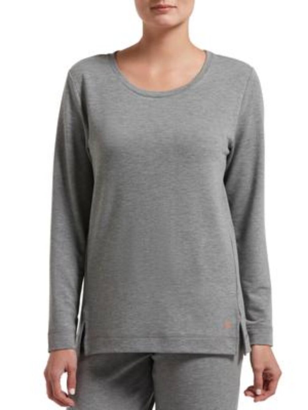#2455 Hue Plus Size Solid Long Sleeve Lounge T-Shirt